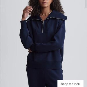Catherine Half-Zip Sweater Pullover in Navy